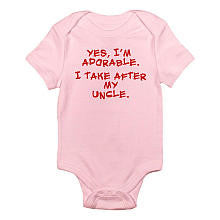 CafePress Girls "I'm Adorable, I Take After My Uncle" Short Sleeve Bodysuit