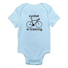 CafePress Boys "Cyclist in Training" Blue Short Sleeve Bodysuit