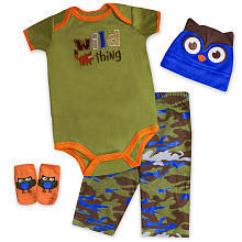 Baby Essentials Camo Wild Thing 4 Piece Layette Set