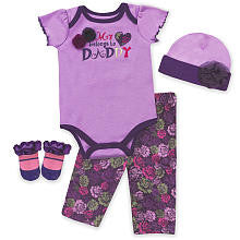 Baby Essentials 4-Piece Layette Gift Set - Purple