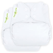 bumGenius One Size Freetime Snap Cloth Diaper White - 2 Pack