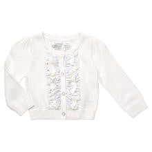 Koala Baby Girls' White Eyelet Ruffle Cardigan