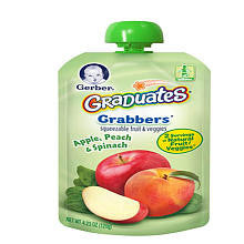 Gerber Graduates Grabbers Pouch Apple Peach & Spinach