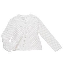 Koala Kids Girls' White Crocheted Cardigan - Toddler