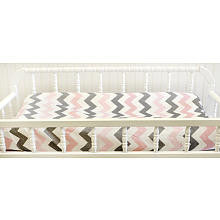 My Baby Sam Chevron Baby in Pink/Gray Changing Cover