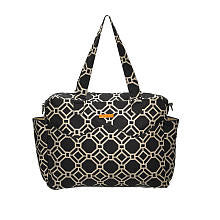 Foxy Vida - Black Lattice Satchel Diaper Bag