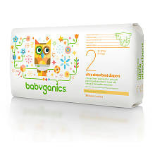 Babyganics Ultra Absorbent Diapers Jumbo Pack - 36 Count - Size 2