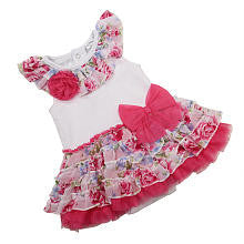 Koala Baby Boutique Girls White Sleeveless Floral Tutu Bodysuit Dress