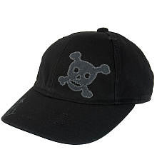 amy coe Boys' Black Skull Baseball Cap