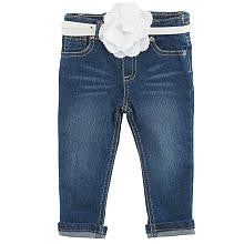 Koala Baby Girls' Cuffed Jeans with Flower Belt