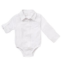 Koala Baby Boys' White Button Down Long Sleeve Bodysuit