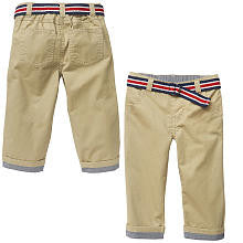 Koala Baby Boys' Khaki Pants with Striped Belt