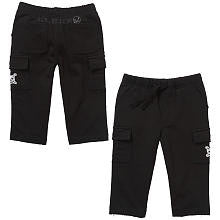 amy coe Boys' Black Skull Knit Cargo Pants