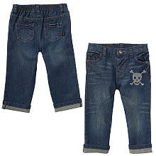 amy coe Boys' Skull and Crossbones Medium Wash Jeans