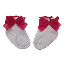 Koala Baby Boutique Girls White Socks with Pink Bows