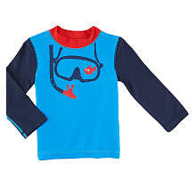 Koala Baby Boys' Blue/Black Scuba Long Sleeve Rash Guard