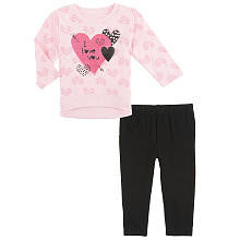 Koala Baby Girls' 2 Piece Playwear Set with High Low Pullover Sweatshirt and Leggings