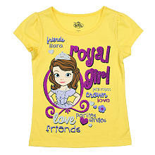 Disney Girls Yellow "Royal Girl" Sofia the First Short Sleeve T Shirt- Toddler