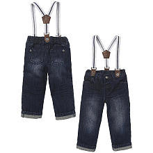 Koala Baby Boys' Dark Wash Jeans with Suspenders