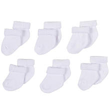 Gerber Neutral White 6 Pack Terry Bootie Socks