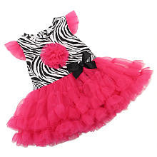 Babyrageous Girls Black/White Zebra Print Pink Tutu Bodysuit Dress