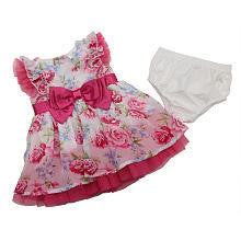 Koala Baby Boutique Girls Floral Print Short Sleeve Dress with Diaper Cover