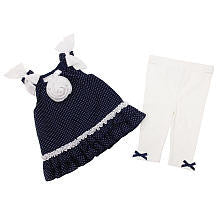 Koala Baby Boutique Girls 2 Piece Navy Polka Dot Halter Top Tunic and Leggings Set