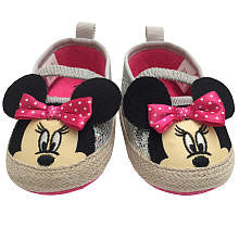 Disney Baby Girls Grey Minnie Mouse Soft Sole Espadrille