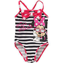 Disney Girls' 1 Piece Black/Pink Minnie Mouse Swimsuit - Toddler