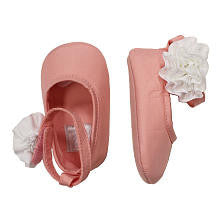 Koala Baby Boutique Girls Light Pink Ankle Strap Flats with Flower Applique