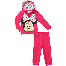 Disney Girls' 2 Piece Pink Minnie Mouse Playwear Set with Full Zip Hoodie and Pants - Toddler