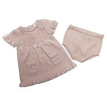 Koala Baby Boutique Girls 2 Piece Light Pink Short Sleeve Dress with Front Pockets and Matching Diaper Cover Set