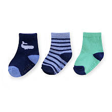 Carter's Boys 3 Pack Navy Whale, Blue Striped and Green Socks