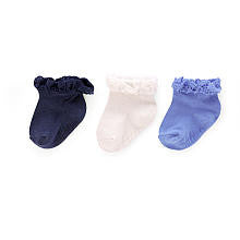 Carter's Girls 3 Pack Navy/White/Light Blue Socks