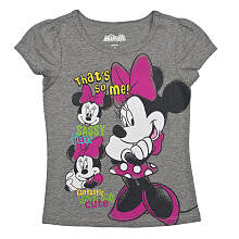 Disney Girls Grey "That's so Me!" Minnie Mouse Short Sleeve T Shirt- Toddler