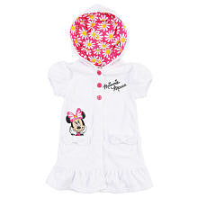 Disney Girls' White Minnie Mouse Short Sleeve Hooded Cover Up