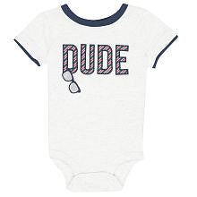 Koala Baby Boys White Short Sleeve "Dude" Bodysuit