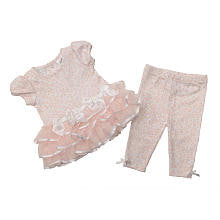 Koala Baby Boutique Girls 2 Piece Light Pink Leopard Print Tutu Short Sleeve Top and Matching Leggings Set