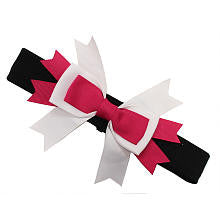 Babyrageous Girls Black/White/Pink Bow Headwrap