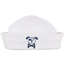 Koala Baby Boys White Embroidered Puppy Pirate Knit Sailor Hat