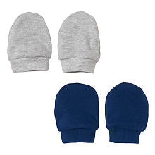 Koala Baby Boys' 2 Pack Navy/Gray Mittens