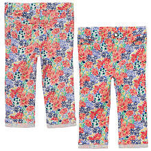 Koala Baby Girls' Cuffed Capris with Faux Jewel Button