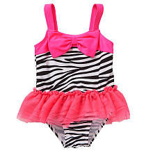 Koala Baby Girls' 1 Piece Printed Mesh Tutu Swimsuit