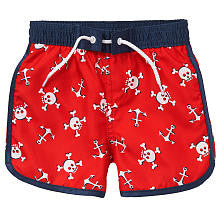 Koala Baby Boys' Red/White Skull and Anchor Swim Trunks