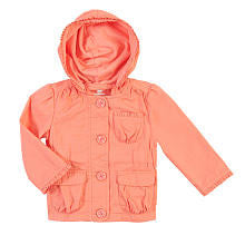 Koala Baby Girls' Coral Ruffle Button Front Hooded Jacket