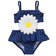 Koala Baby Girls' Navy Polka Dot Daisy Monokini Swimsuit