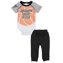 Koala Baby Boys' 2 Piece Sporty Graphic Short Sleeve Raglan Bodysuit and Pants Playwear Set