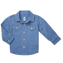 Koala Baby Boys' Blue Long Sleeve Button Down Knit Shirt