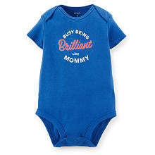 Carter's Boys Blue "Busy Being Brilliant Like Mommy" Short Sleeve Bodysuit