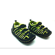 Koala Kids Boys Navy with Lime Green Stitching Close Toe Sandals